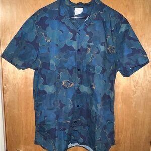 Men's The North Face Blue Camouflage Button up Shirt